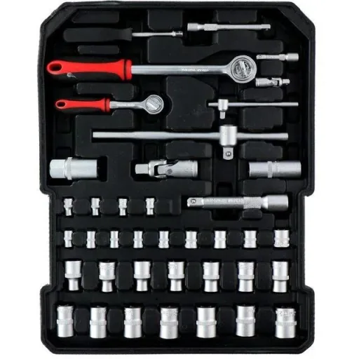 Hand tool set - 187 pieces - in aluminum rolling case - CRV