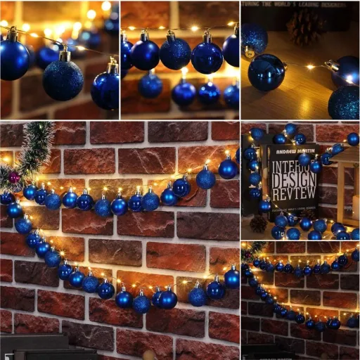 Christmas lights balls 40-LED - blue - 2m