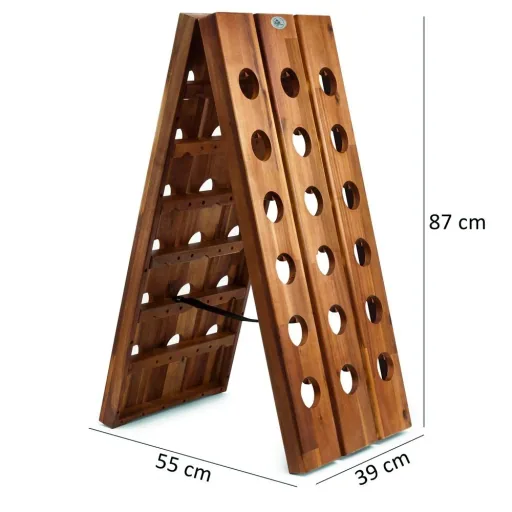 Foldable wine rack for 36 bottles