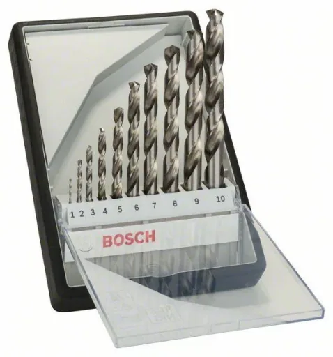 Metal drill bit set, Robust Line, HSS-G, 135°, 110 mm, 10 pieces