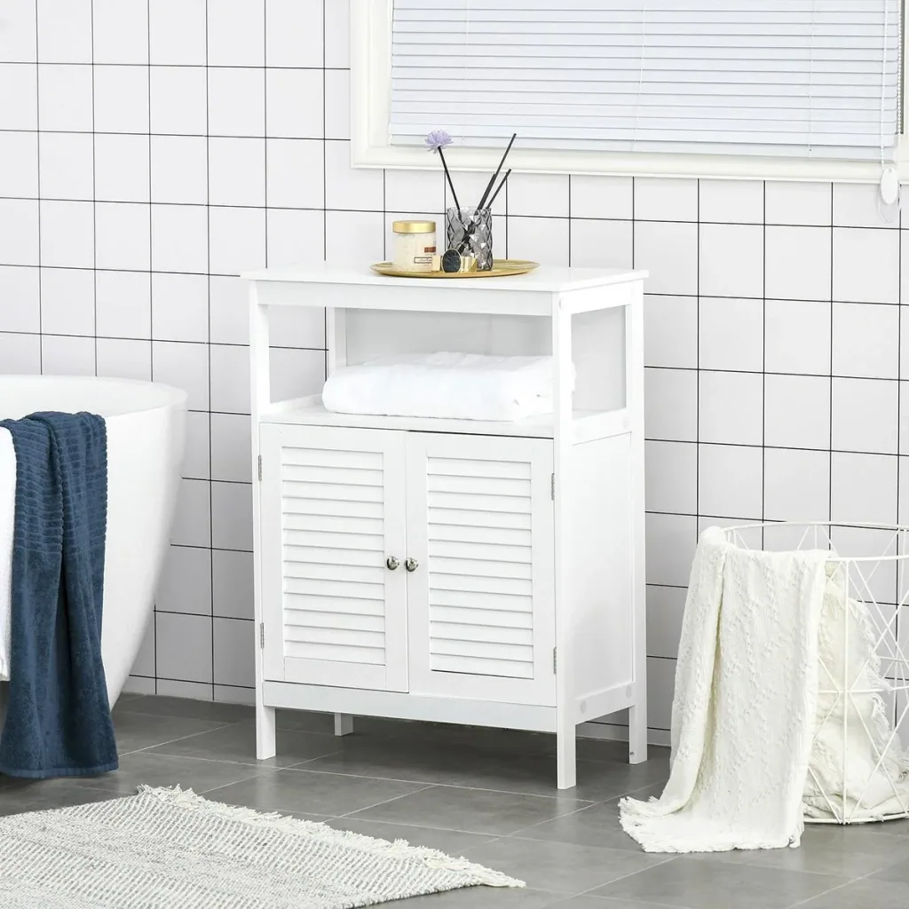 Bathroom cabinet bathroom furniture bathroom cabinet bedside table kitchen cabinet multi-purpose cabinet wood white MDF 60 x 30 x 81.6 cm