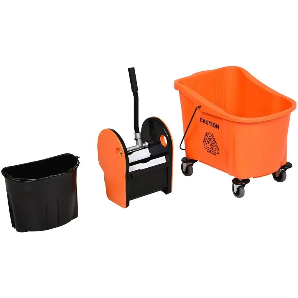 Cleaning cart with wringing device