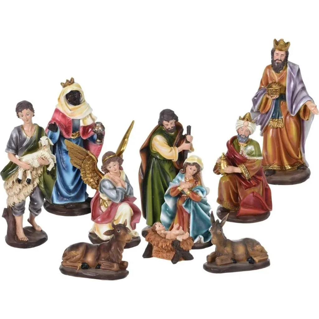 Nativity figures - Christmas figures for the nativity scene - Set of 10 pieces - 8 to 20 cm