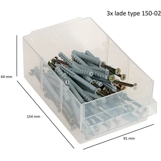 Drawer unit with 44 drawers - 51x30.6x15cm WITH loose insert A8-1 - plastic