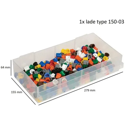 Drawer unit with 44 drawers - 51x30.6x15cm WITH loose insert A8-1 - plastic