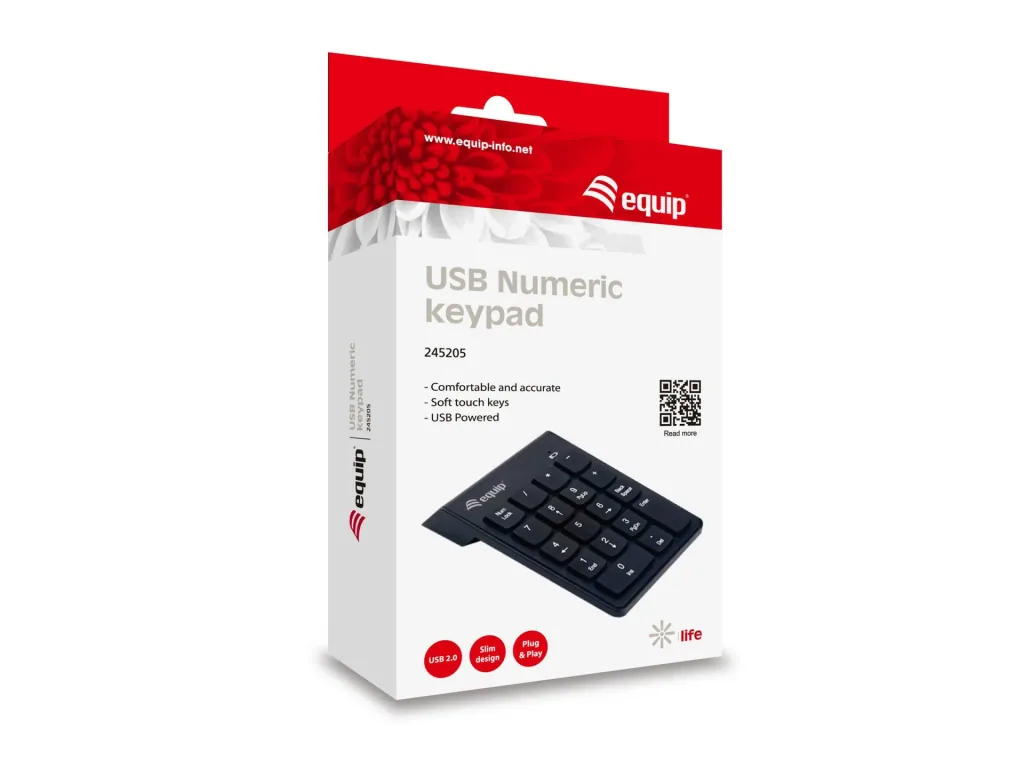 USB Numeric Keypad 245205, Plug-and-Play, Black