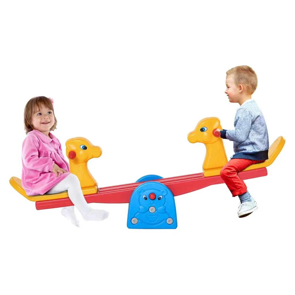 Children's garden seesaw seesaw with deer shape children's seesaw carousel seesaw for 1-4 years children plastic multicolored 150 x 32 x