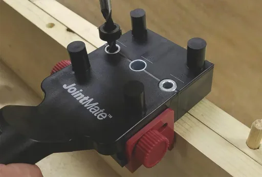 "JointMate" self-centering dowel gauge