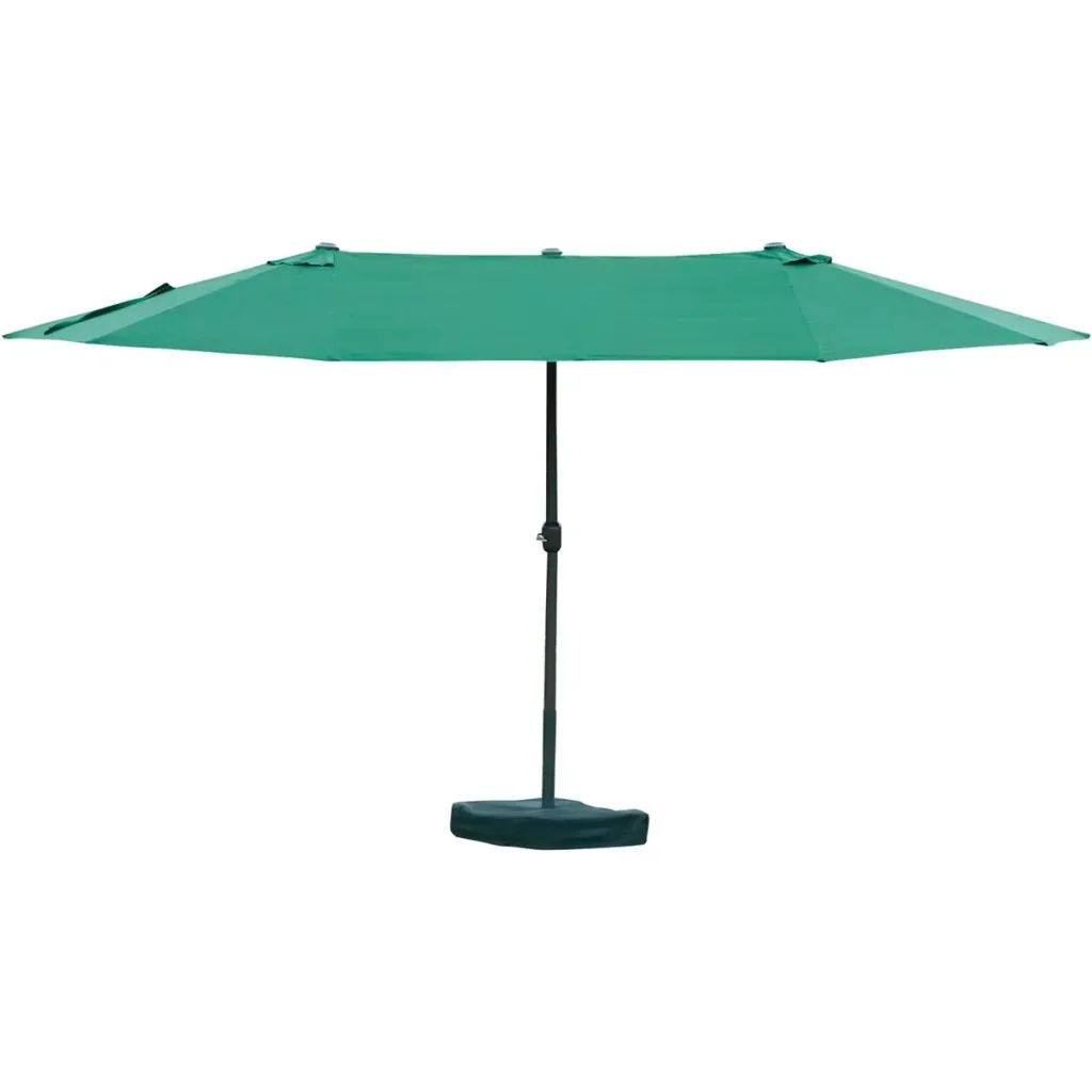Double parasol with hand crank dark green