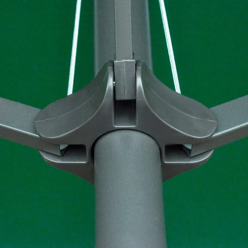 Double parasol with hand crank dark green