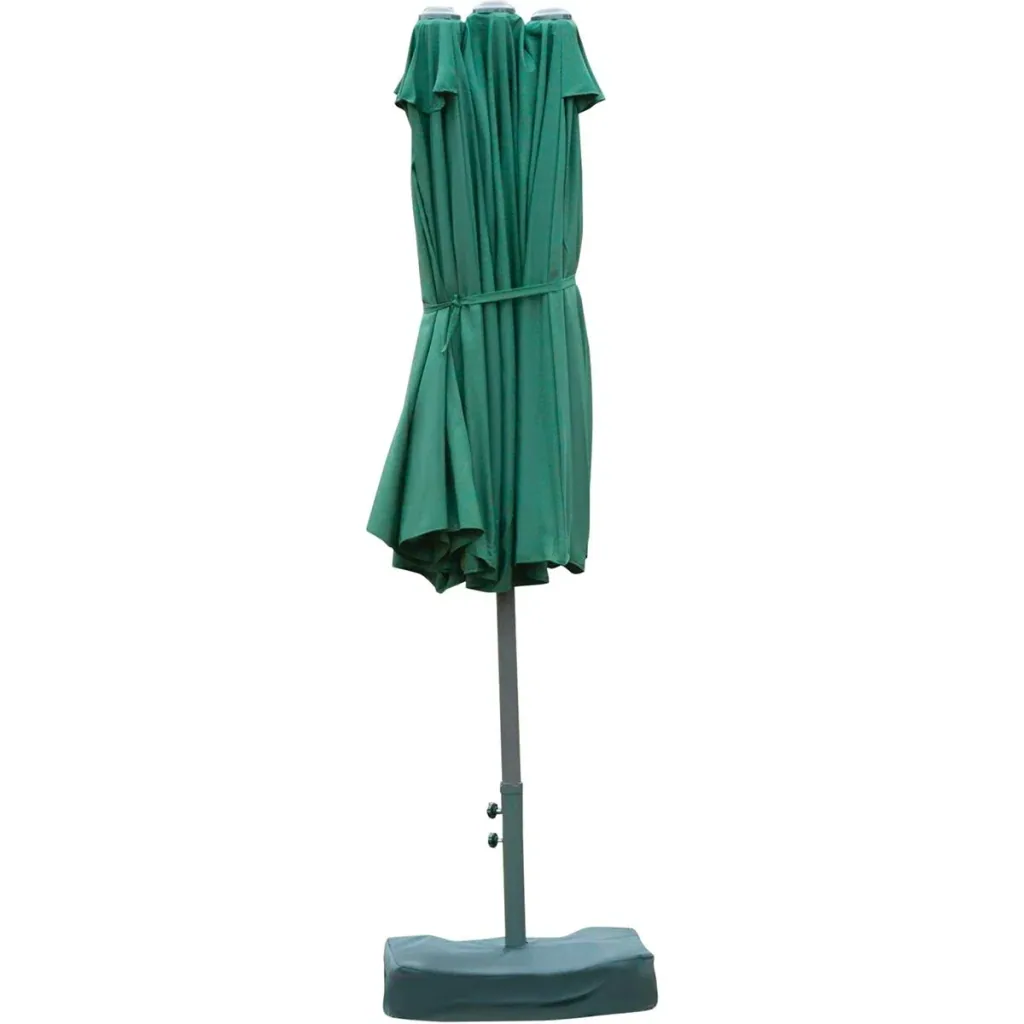 Double parasol with hand crank dark green