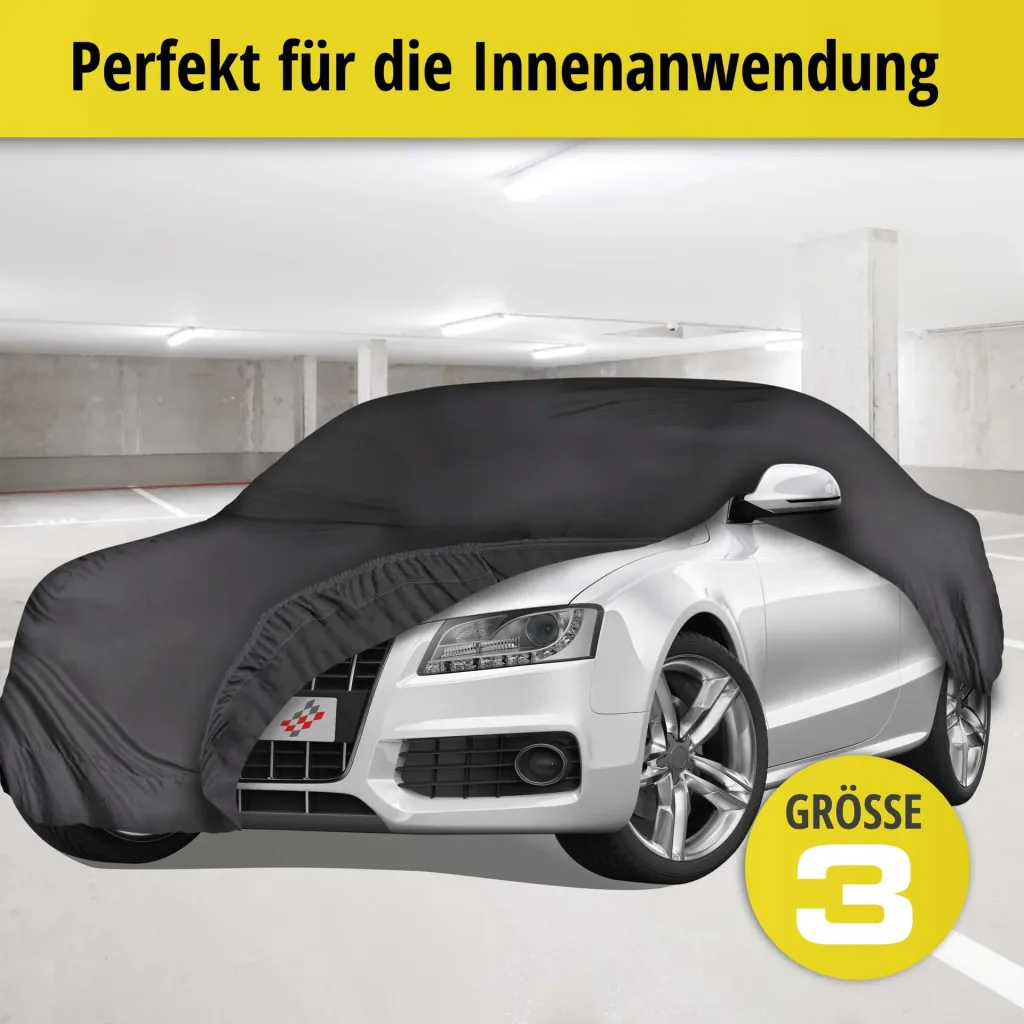 Car cover indoor soft - size 3 - 381x380x155cm - PES - elastane