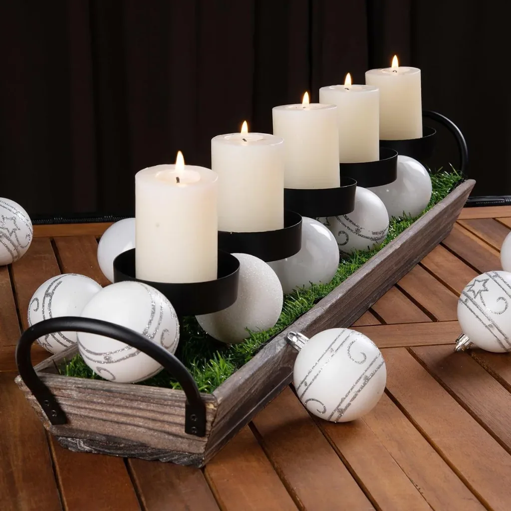 Baubles - Christmas tree lights - Christmas tree decorations - Set of 24 white