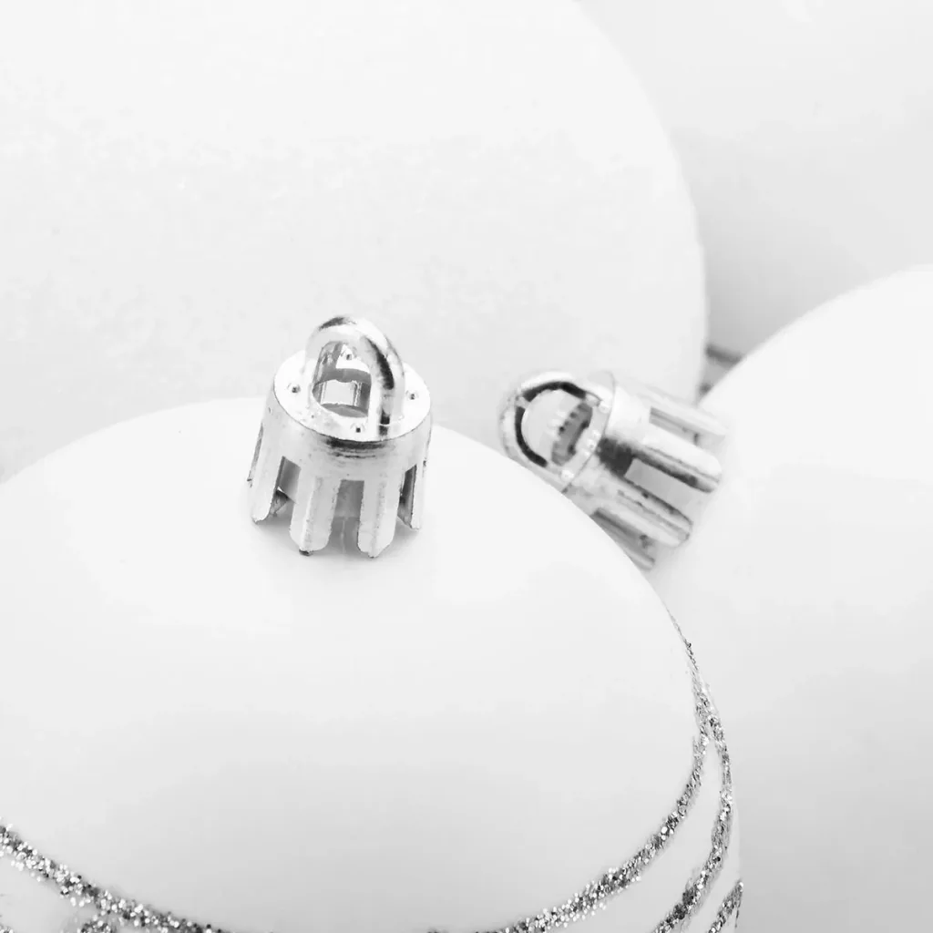 Baubles - Christmas tree lights - Christmas tree decorations - Set of 24 white
