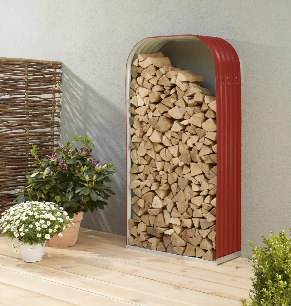 Firewood rack Lignum 401, high, ruby