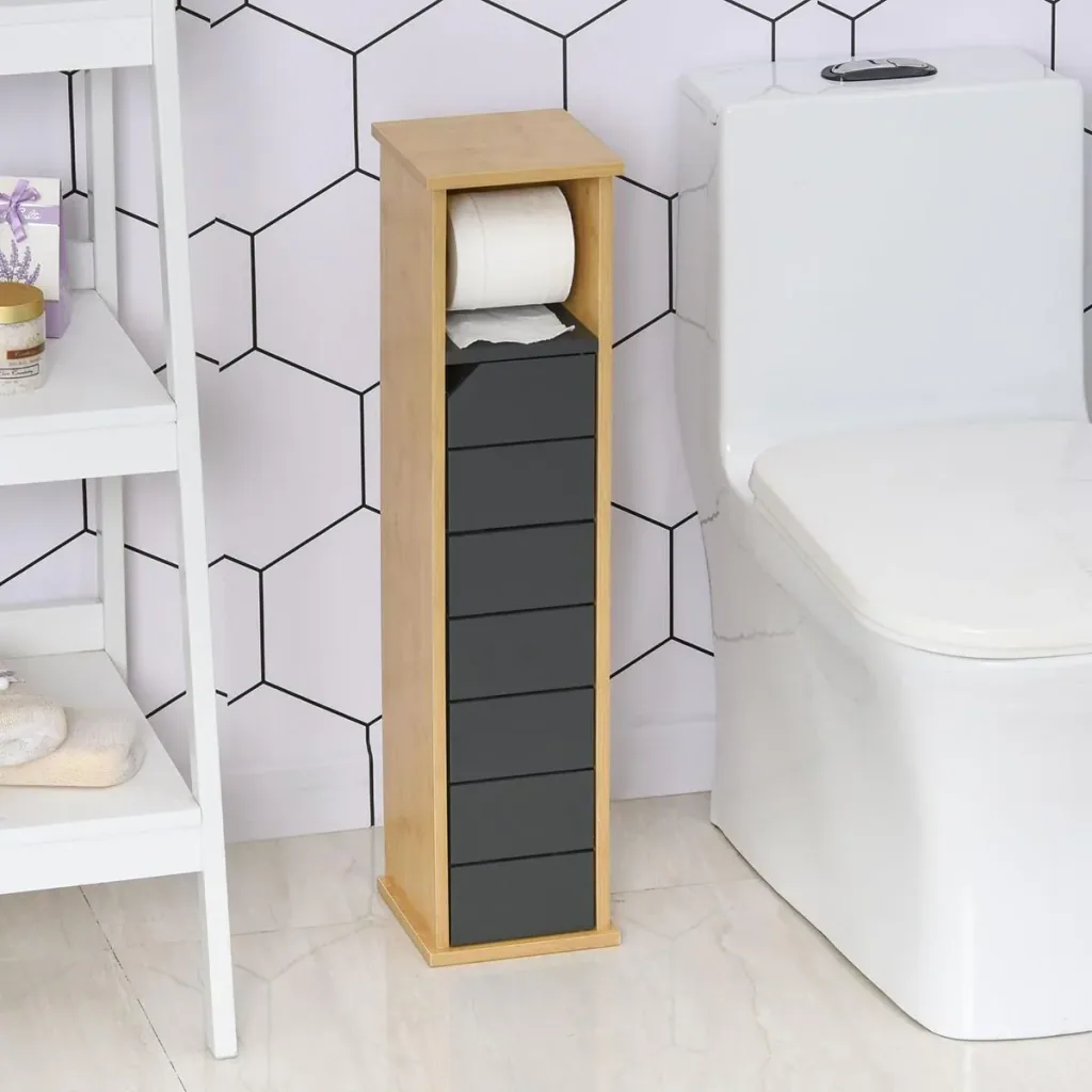 Bathroom cabinet bathroom cabinet bamboo gray
