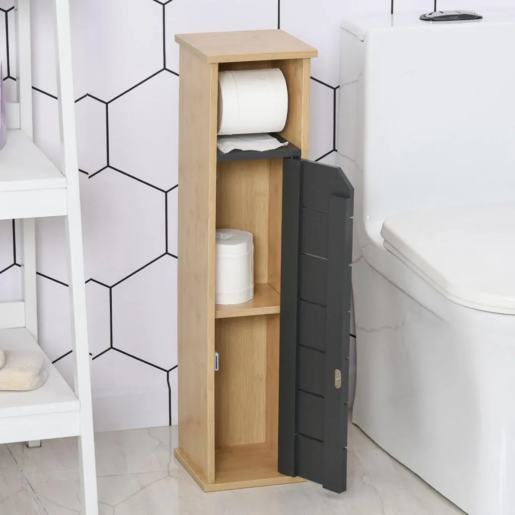 Bathroom cabinet bathroom cabinet bamboo gray