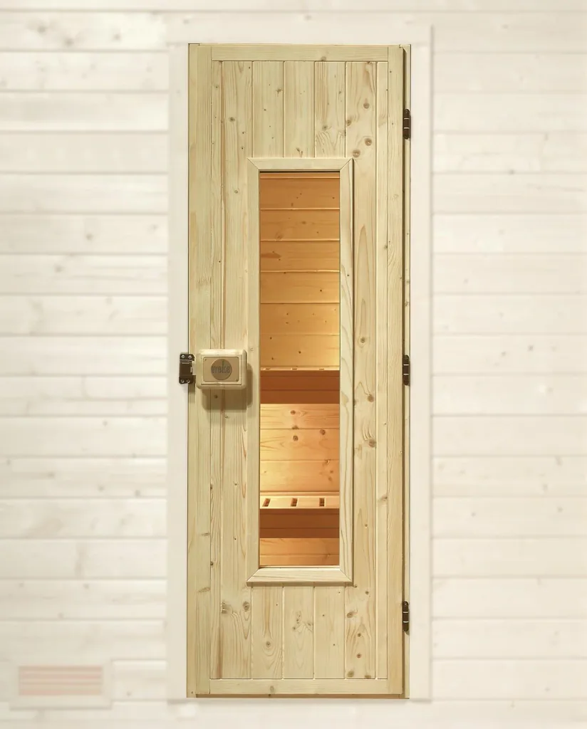 Solid wood door with glass insert