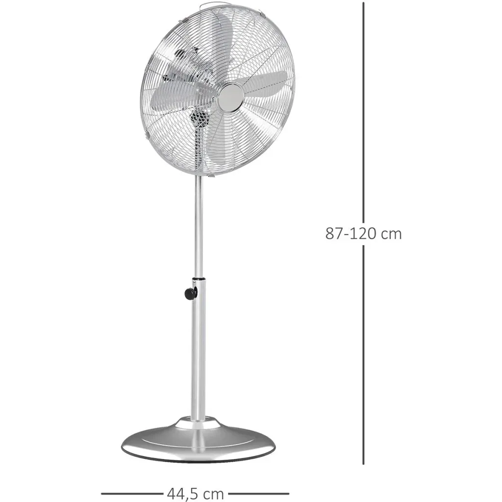 Pedestal fan with 3 speed levels silver