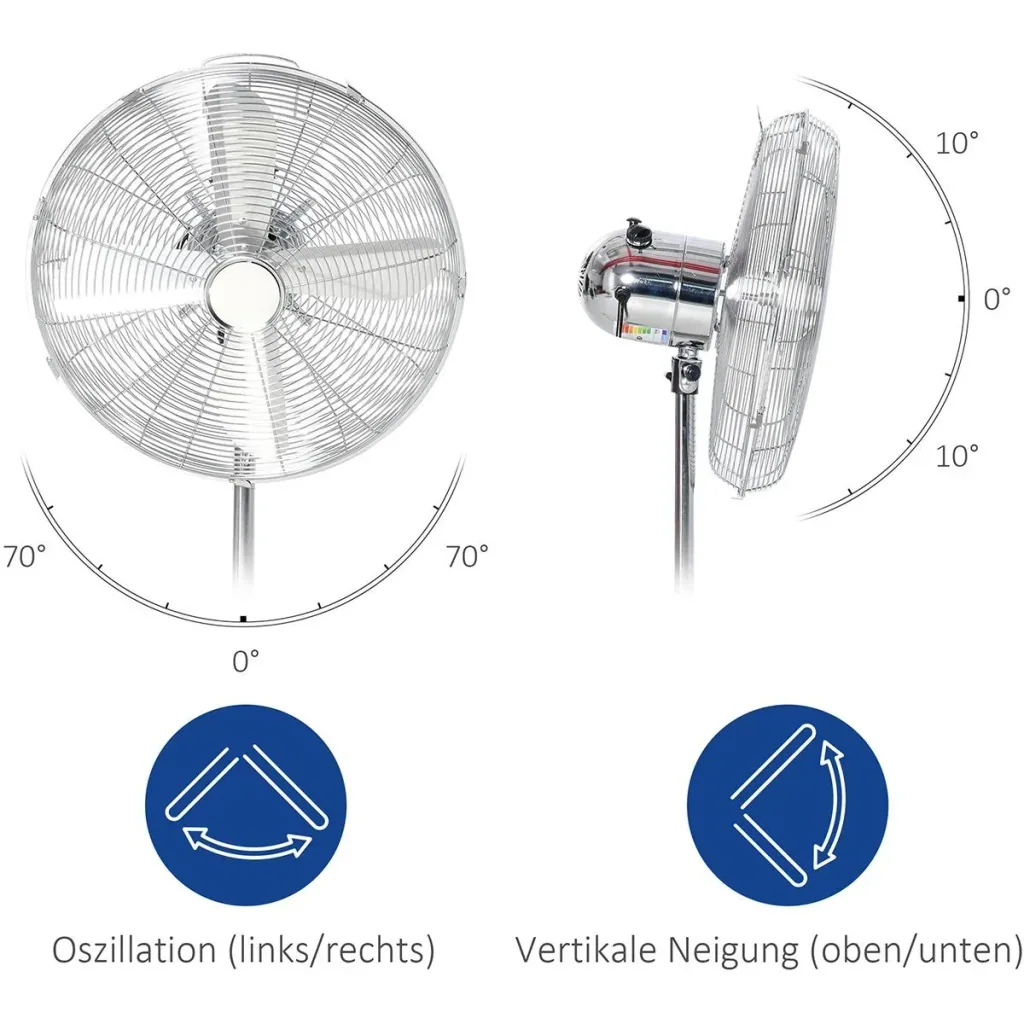 Pedestal fan with 3 speed levels silver