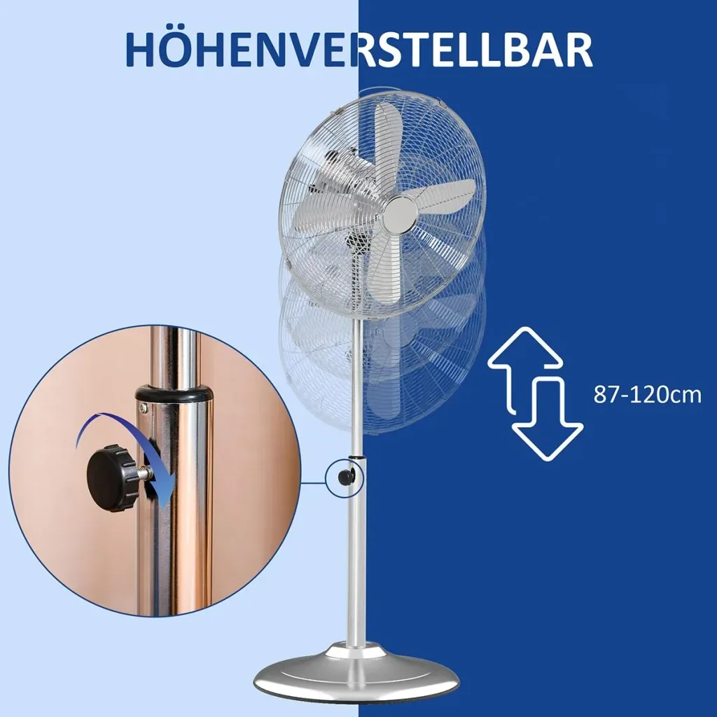 Pedestal fan with 3 speed levels silver