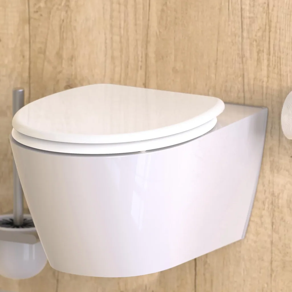 Duroplast toilet seat WHITE, with automatic lowering and quick release