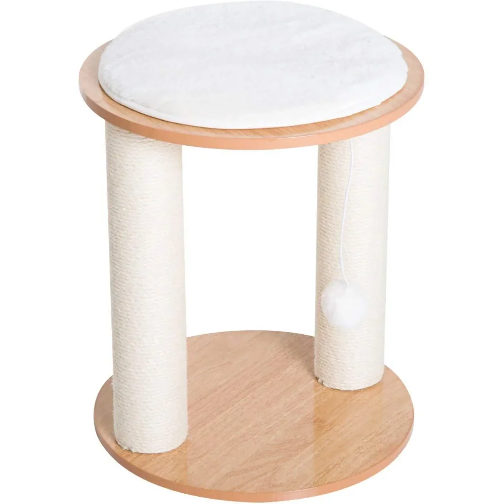 Scratching post with upholstery plush cream ?38 x H42,5cm
