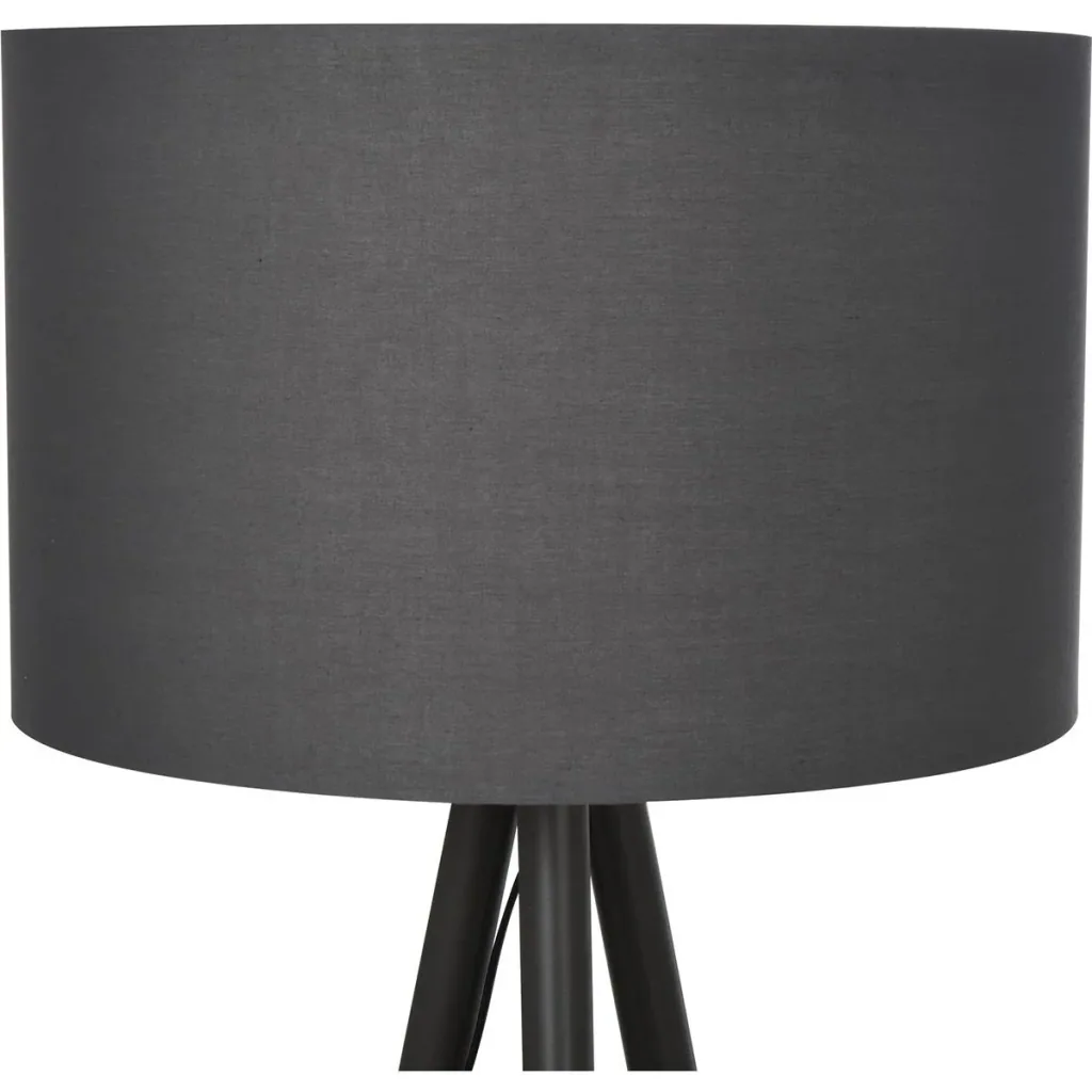 Designer floor lamp with tripod and foot switch grey