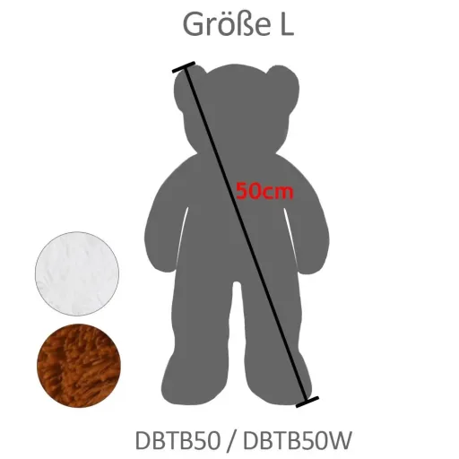 Teddy Bear Pillow L Brown 50cm