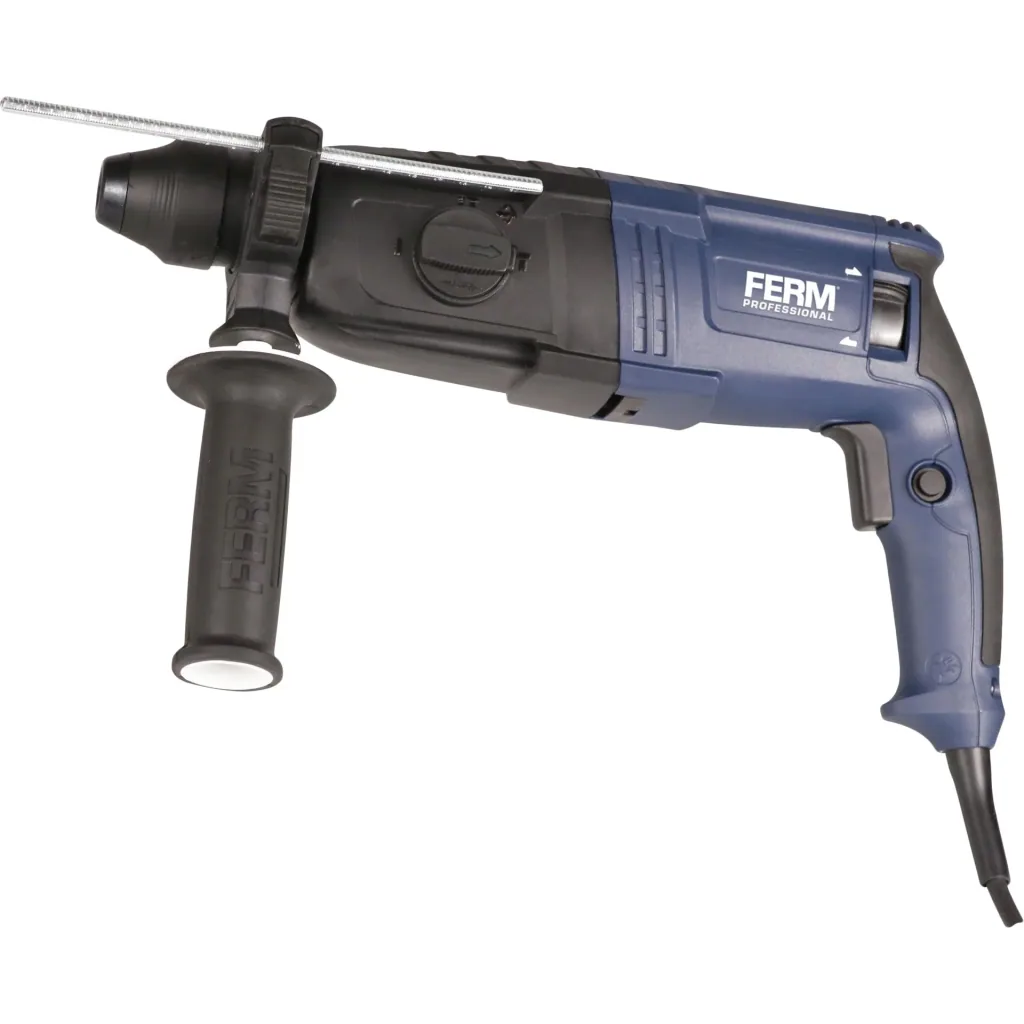 HDM1038P hammer drill 800W - soft grip - 4 functions - Incl. 3 SDS Plus drill heads and 2 SDS Plus tool heads with