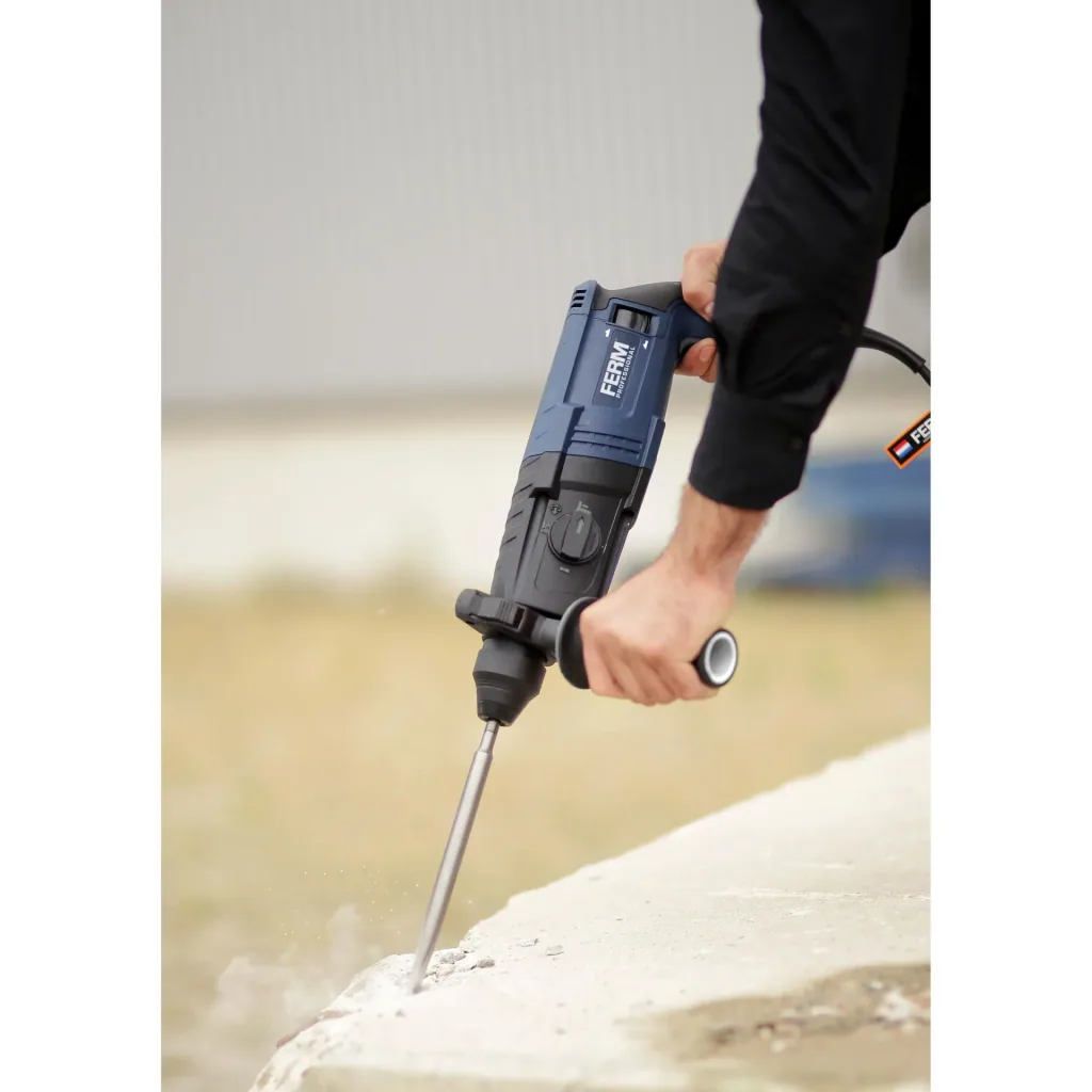 HDM1038P hammer drill 800W - soft grip - 4 functions - Incl. 3 SDS Plus drill heads and 2 SDS Plus tool heads with