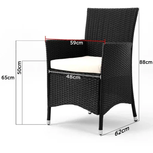 Garden set polyrattan Milan 6+1 set - black