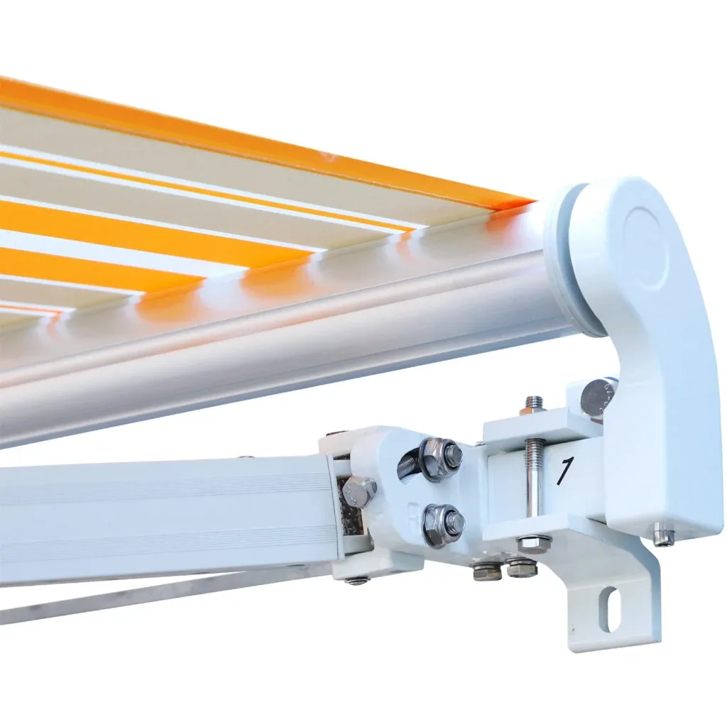 Articulated arm awning