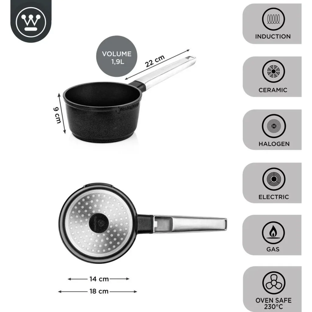 NL Performance Series Cookware Set - Saucepan 18 cm + Grill Pan 28 cm - Black