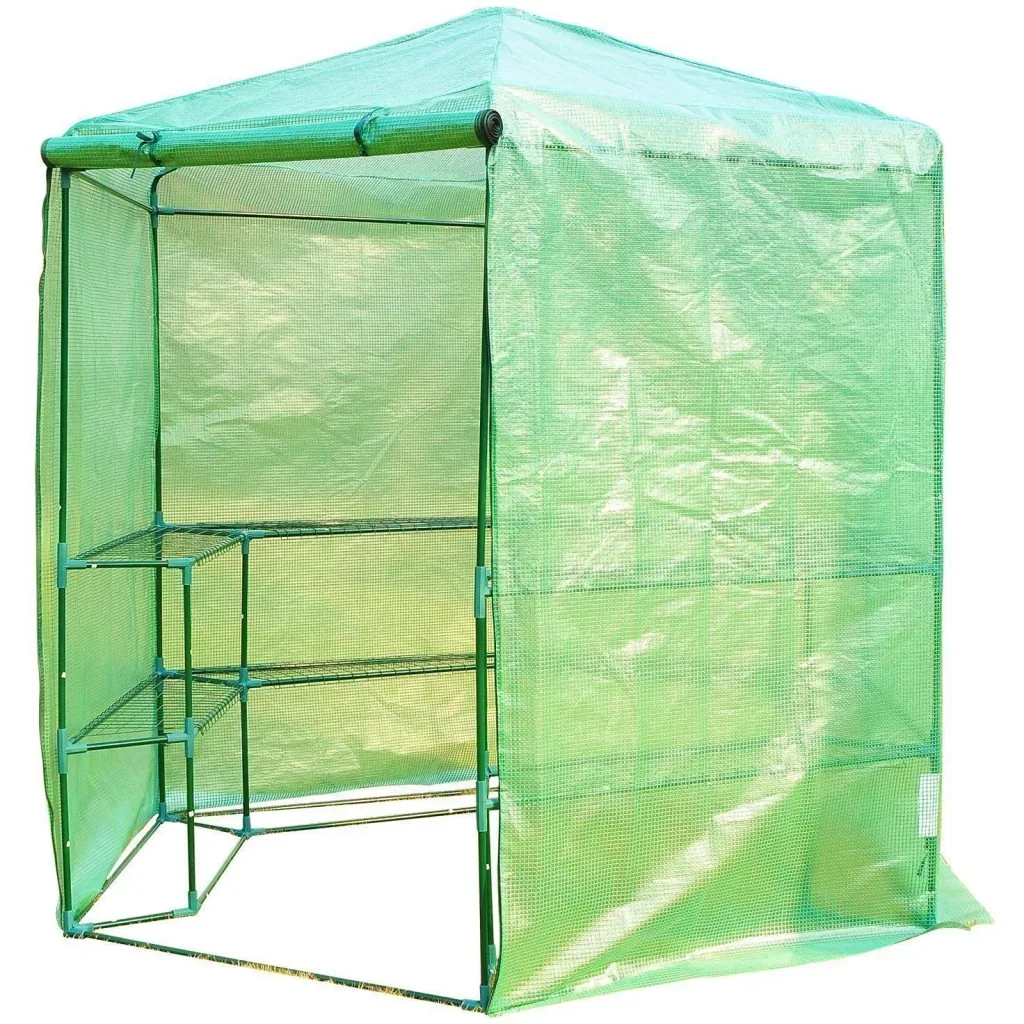 Plant house greenhouse with hexagonal shelves