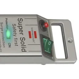 Super-Solid 5-way power strip with 13500 A surge protection, silver
