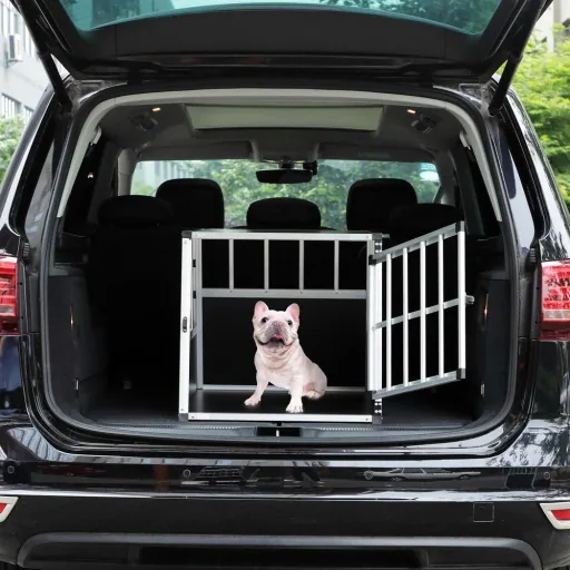 Hundetransportbox M 70x54x51cm Aluminium