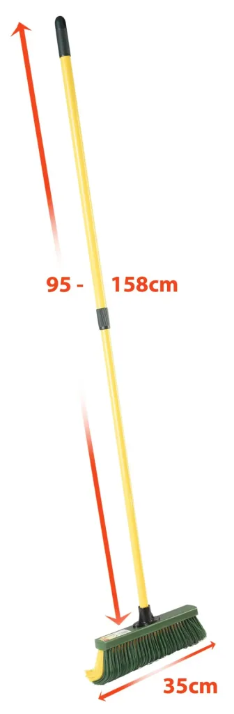 Claw broom with telescopic handle, 35 cm wide