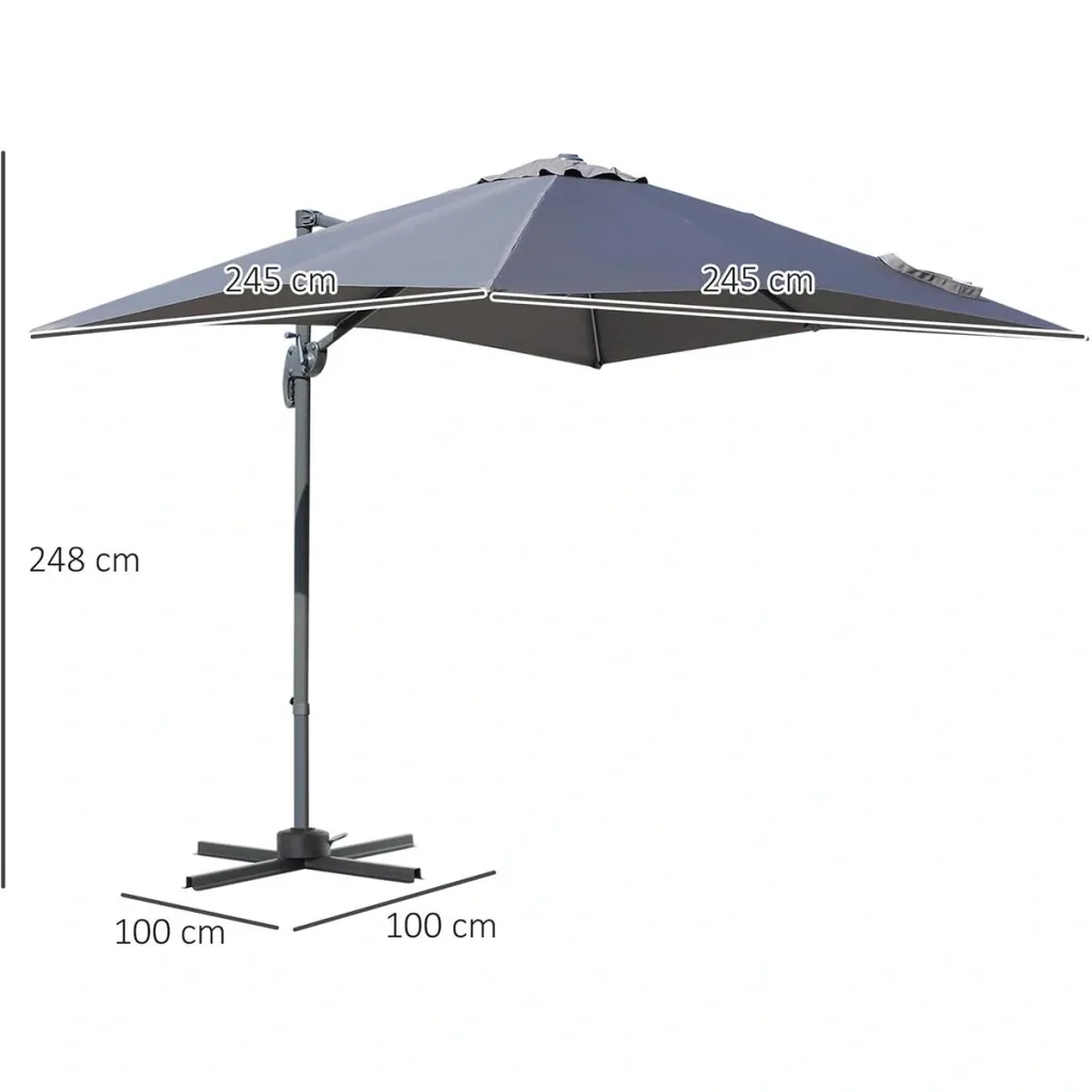 Parasol 245 x 245 cm crank