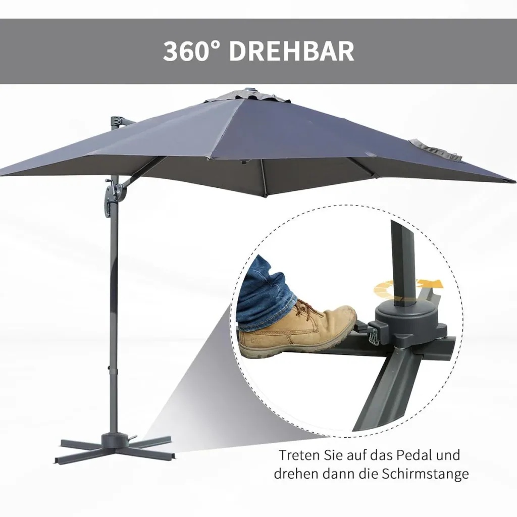 Parasol 245 x 245 cm crank