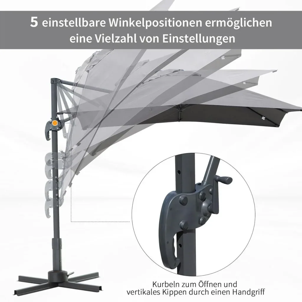Parasol 245 x 245 cm crank