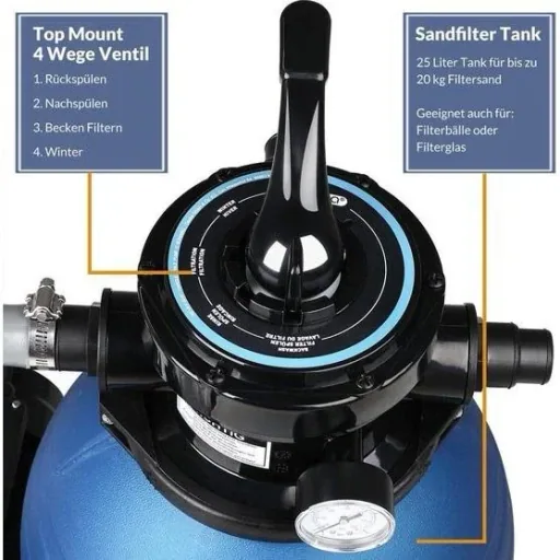 Sand filter system 9,600 L / h with pre-filter
