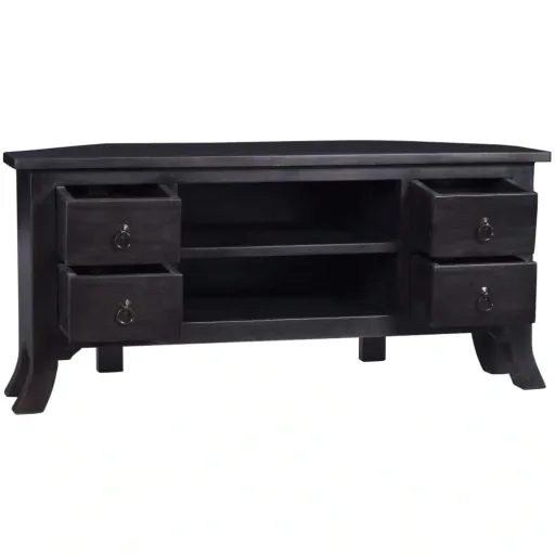 TV cabinet 100x40x45 cm solid mahogany light coffee-colored