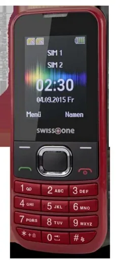 Mobile phone SC 230 red with dual SIM, Bluetooth, flashlight, color display, hands-free function
