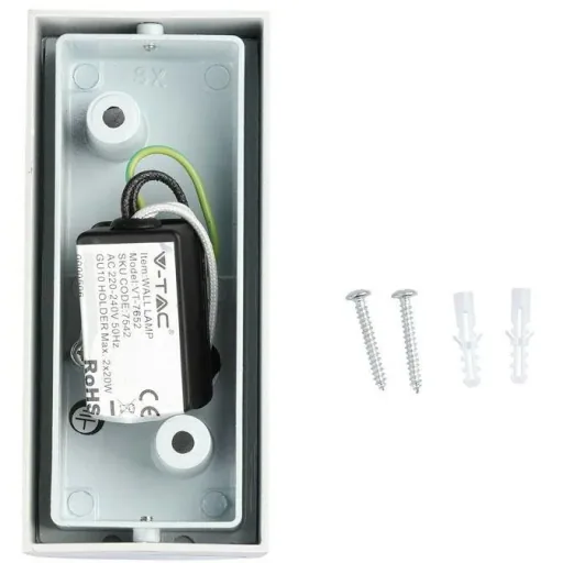 VT-7652RD Outdoor wall light Up/Down - GU10 - white - IP44