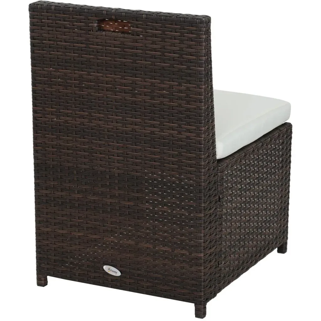 Polyrattan set as a 5-piece set brown/cream white