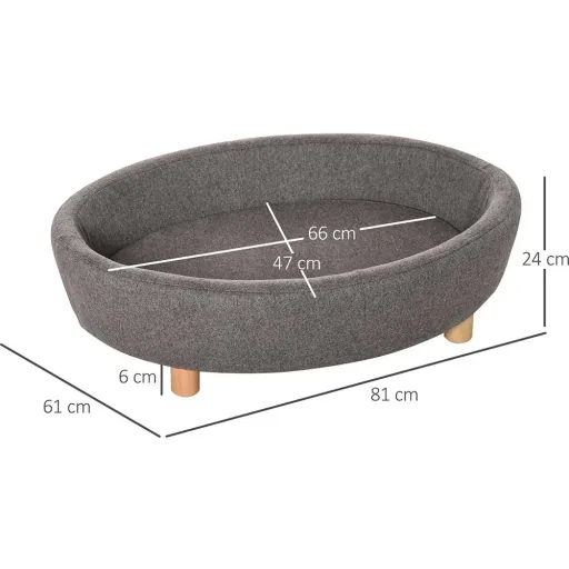 Pet sofa for dogs and cats, dark grey