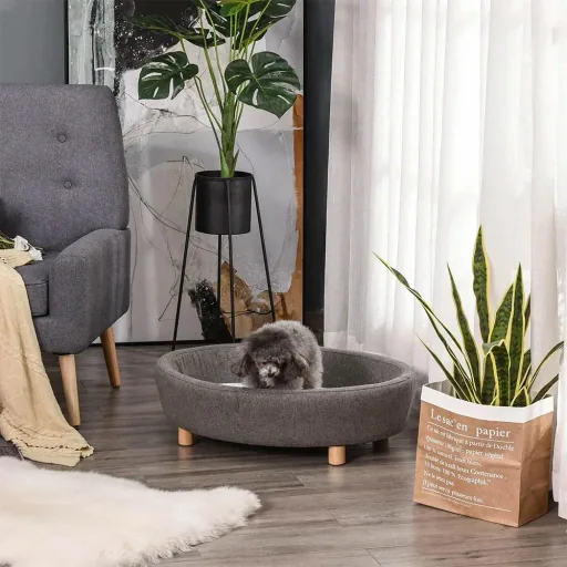 Pet sofa for dogs and cats, dark grey