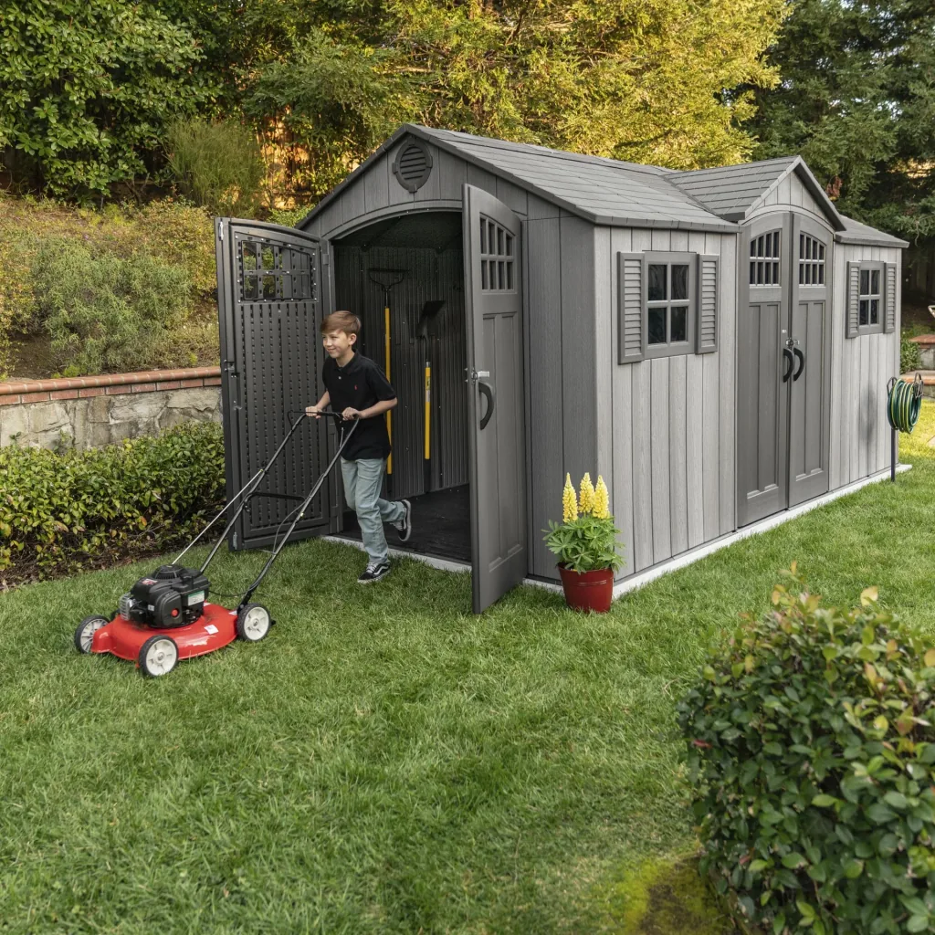 Plastic tool shed Galaxy dark grey, 244 x 457 x 244 cm