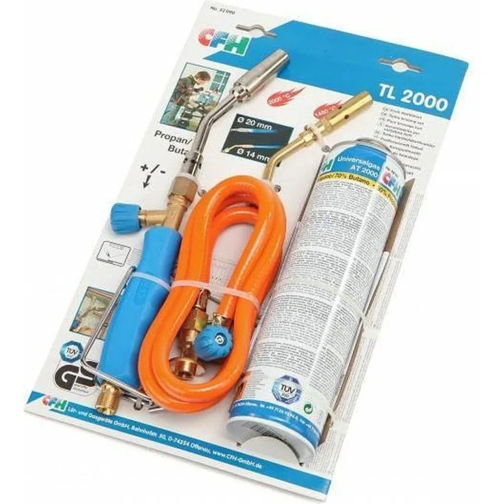 Luxury soldering torch 800°C with additional gas bottle 360° rotatable